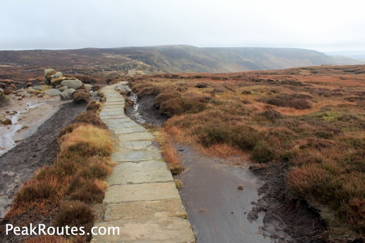 Paved path to the top of Grindsbrook Clough